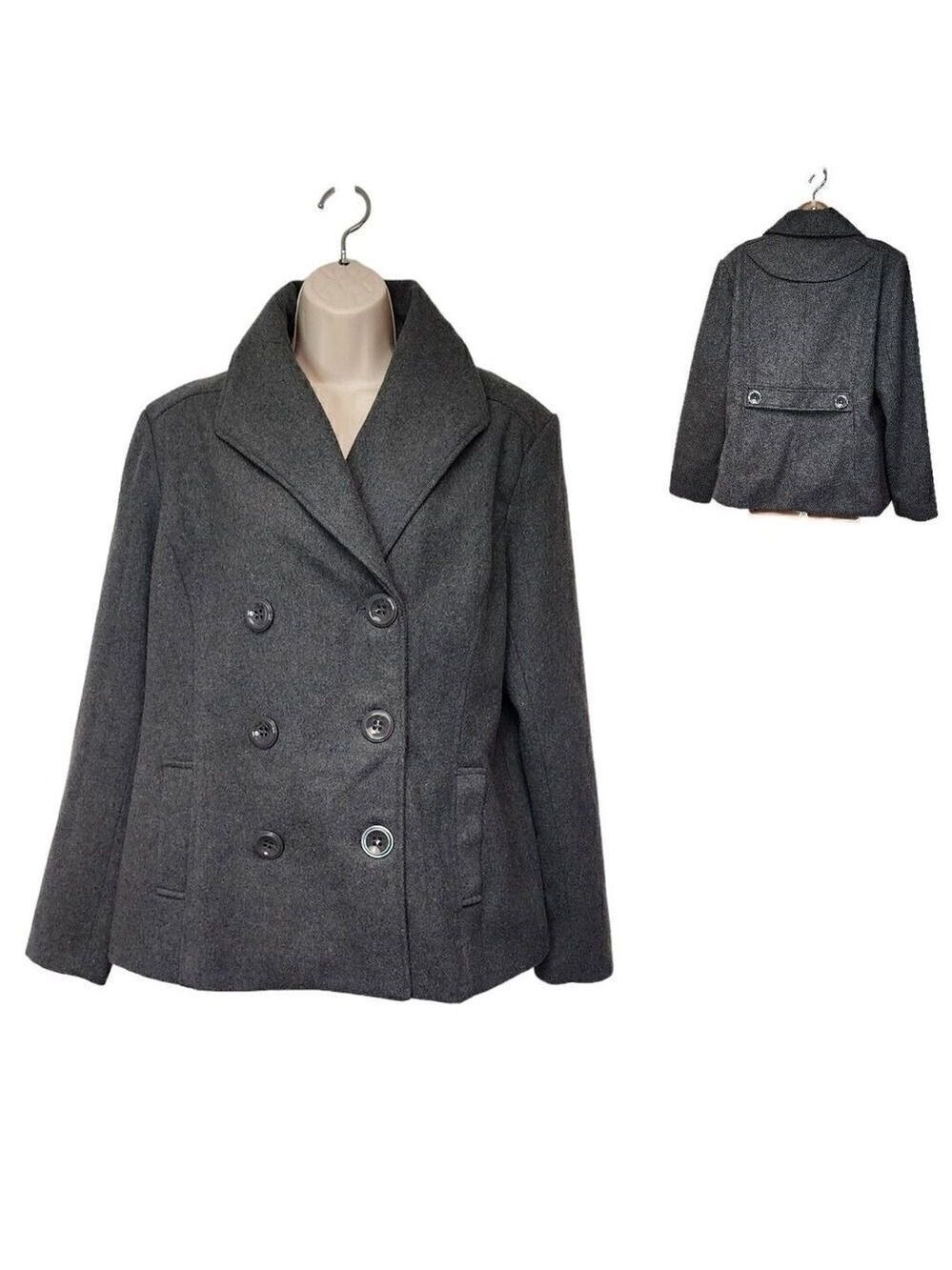Rampage Gray Peacoat Womens Jacket Medium XL